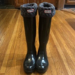 Hunter Rain Boots with Fleece Inserts